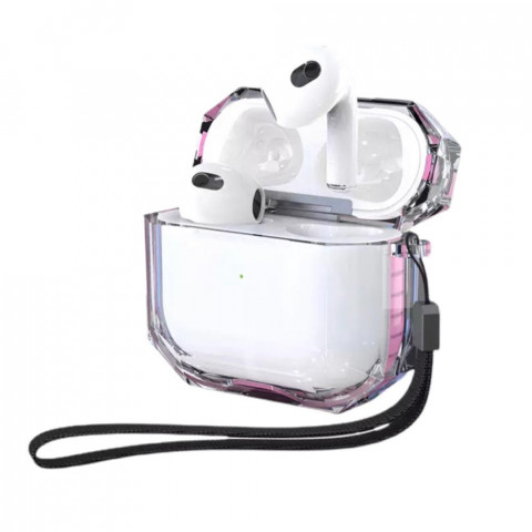 Чехол для AirPods Pro Shockproof Transparent Pink Чехол для AirPods Pro Shockproof Transparent Pink